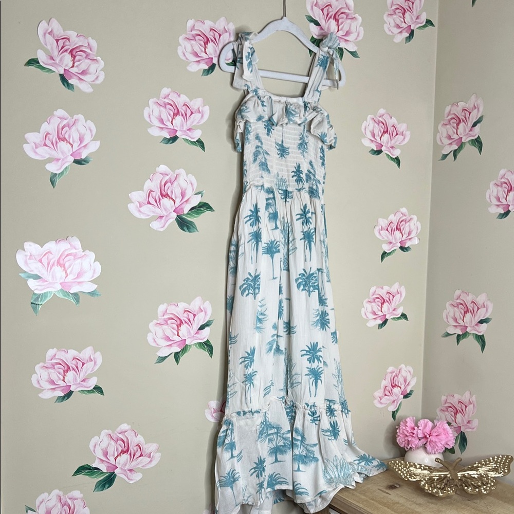 Jessica Simpson Floral Maxi Dress with Ruffle Straps. F13